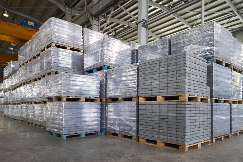 Pallets of building materials